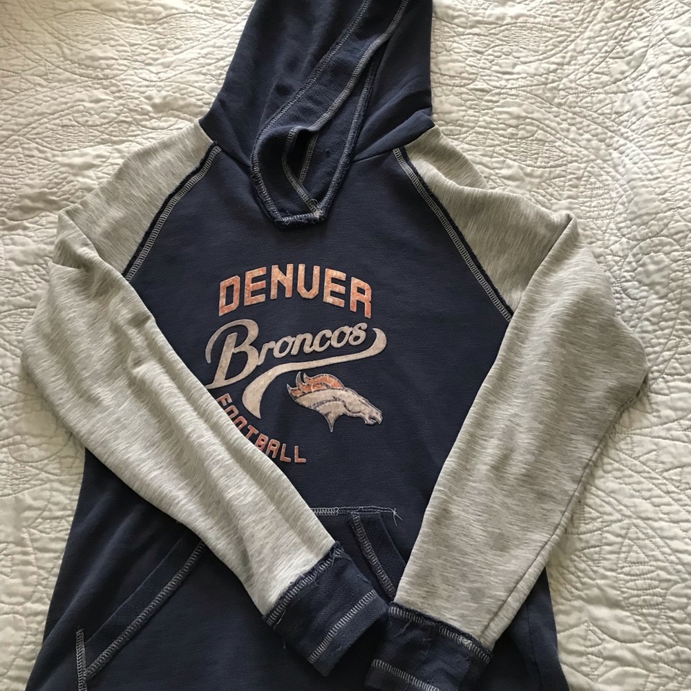 Majestic Navy and Gray Denver Broncos Hoodie